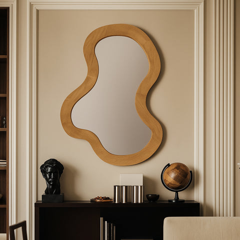 Hadley 28" Oak Acacia Wood Frame Mirror, 1 Piece