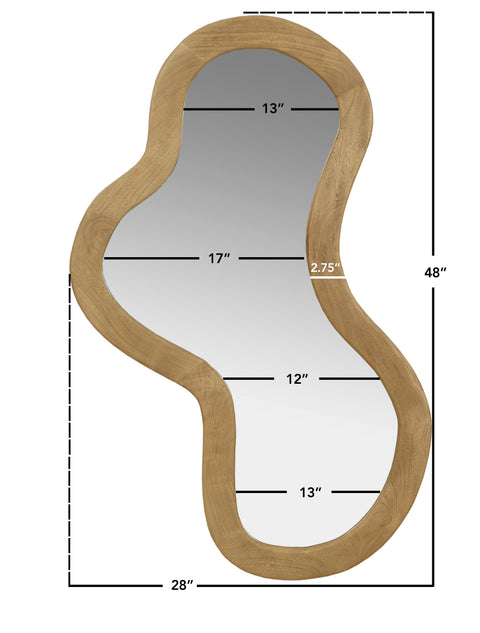 Hadley 28" Oak Acacia Wood Frame Mirror, 1 Piece (Style 2)