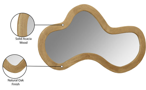 Hadley 28" Oak Acacia Wood Frame Mirror, 1 Piece (Style 2)