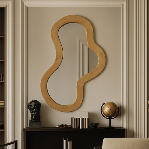 Hadley 28" Oak Acacia Wood Frame Mirror, 1 Piece (Style 2)