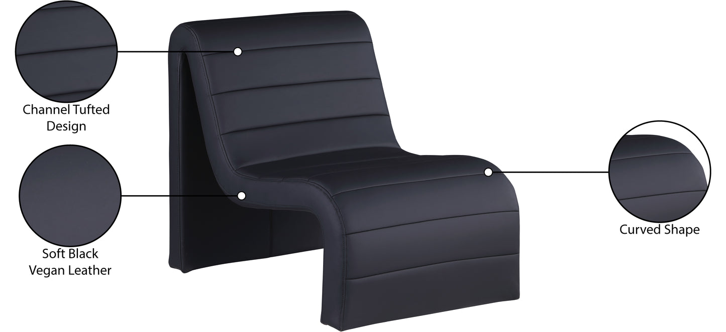 roberto black vegan leather accent chair