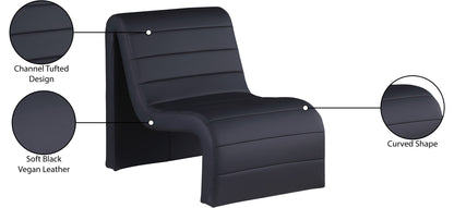 Roberto Black Vegan Leather Accent Chair