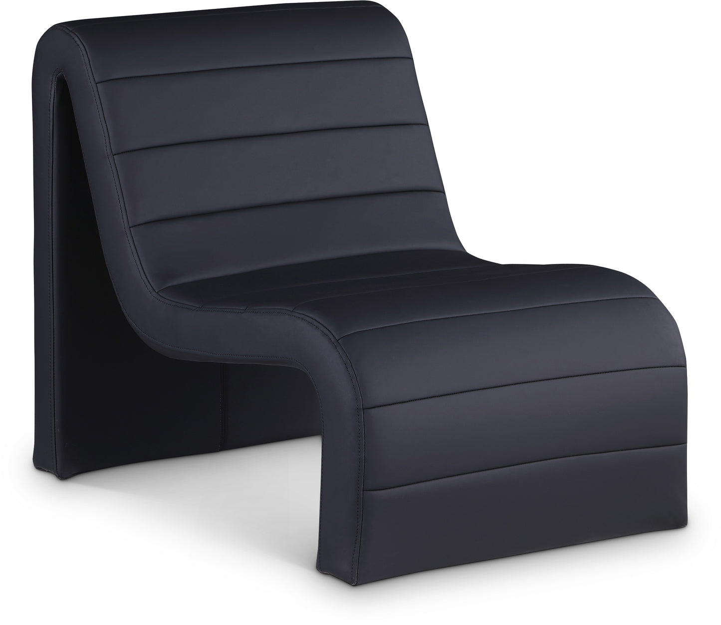 roberto black vegan leather accent chair