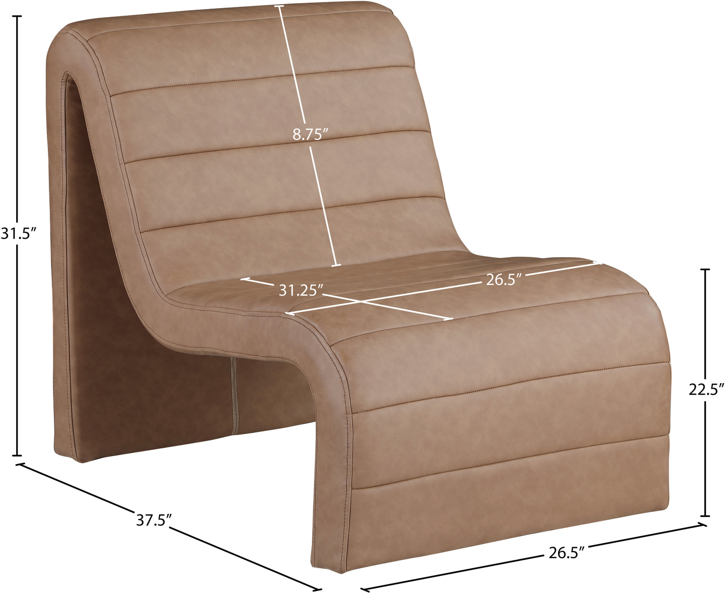 roberto brown vegan leather accent chair