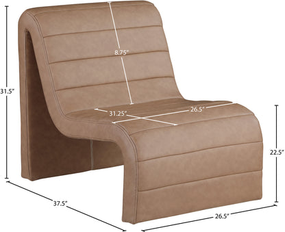 Roberto Brown Vegan Leather Accent Chair