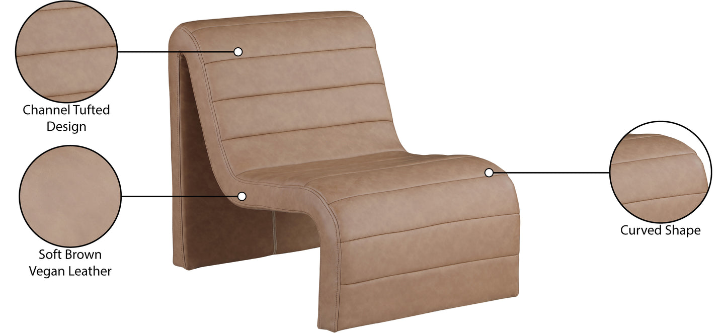 roberto brown vegan leather accent chair