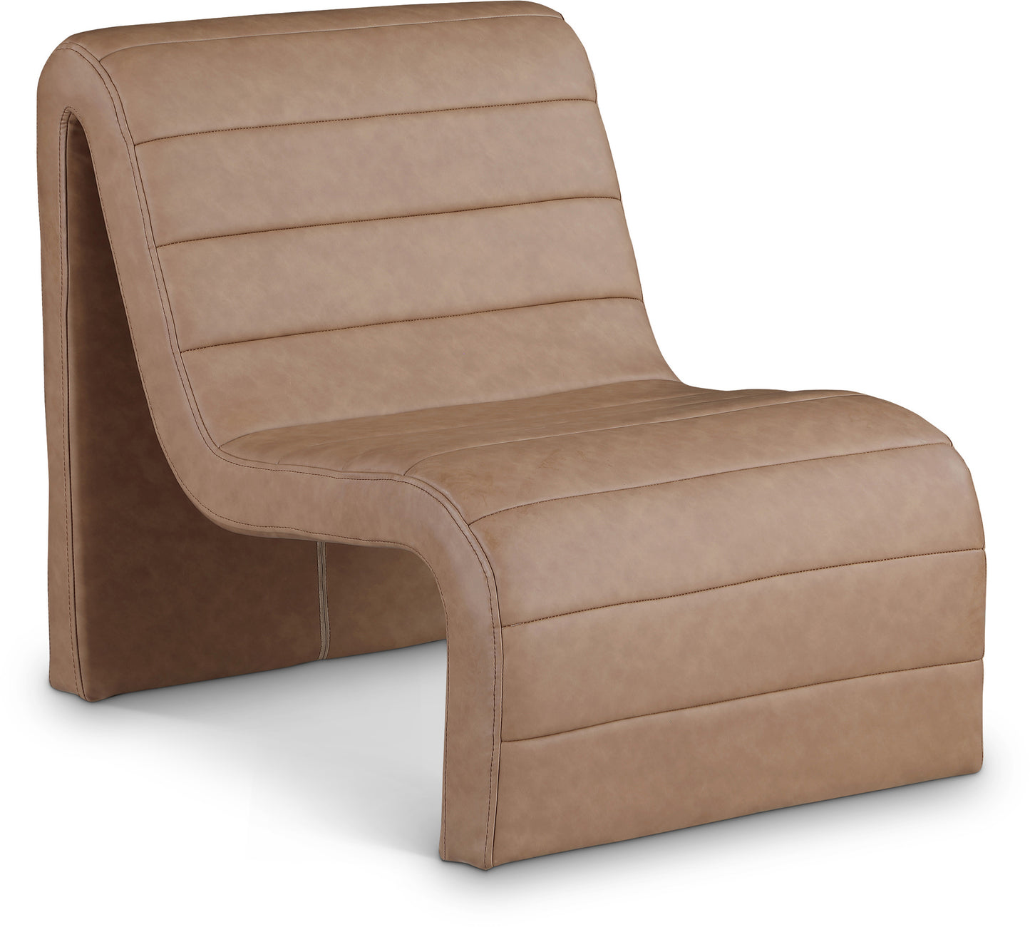 roberto brown vegan leather accent chair