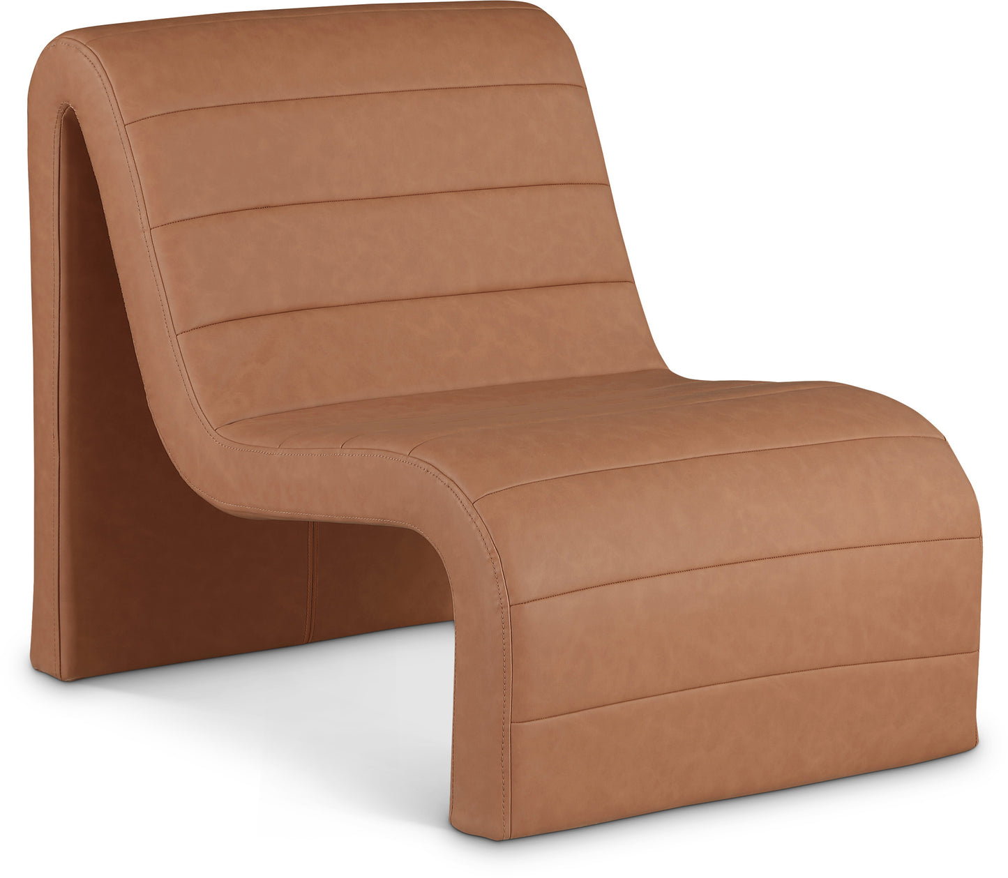 roberto cognac vegan leather accent chair