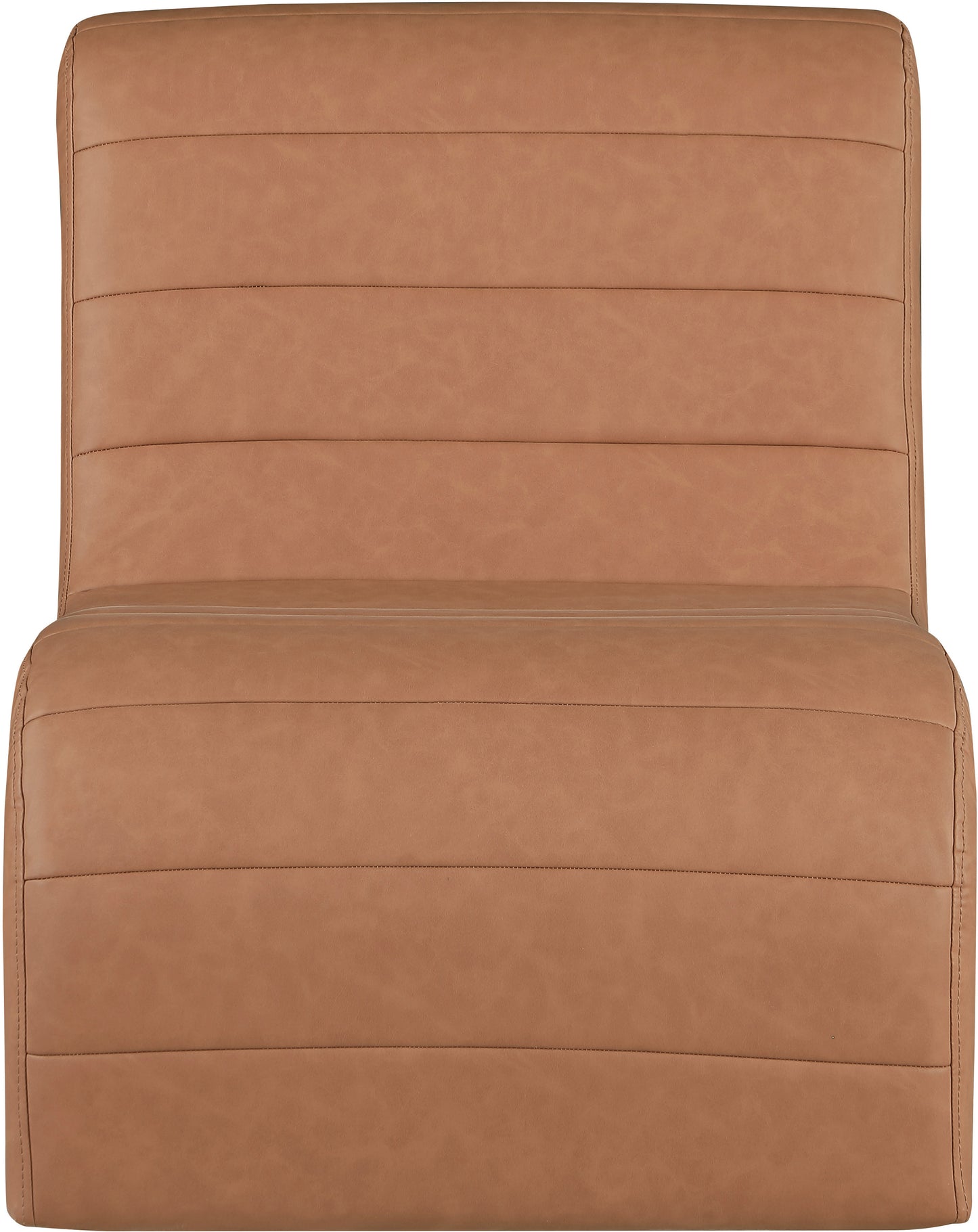 roberto cognac vegan leather accent chair