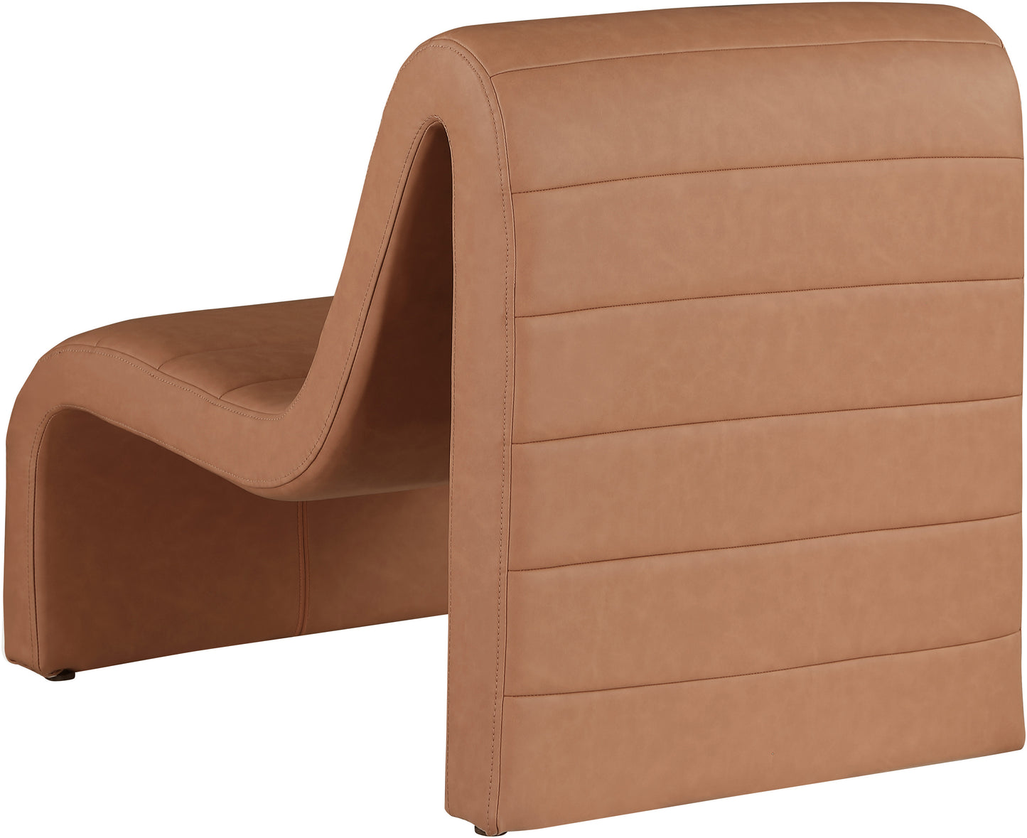 roberto cognac vegan leather accent chair