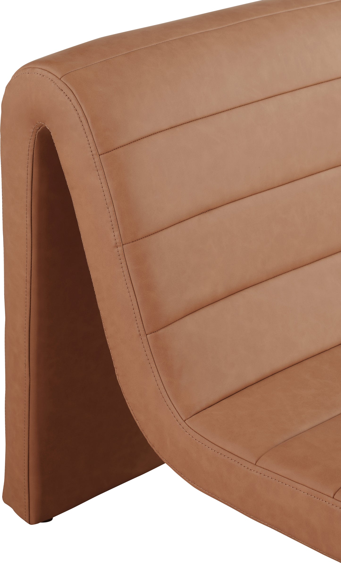 roberto cognac vegan leather accent chair