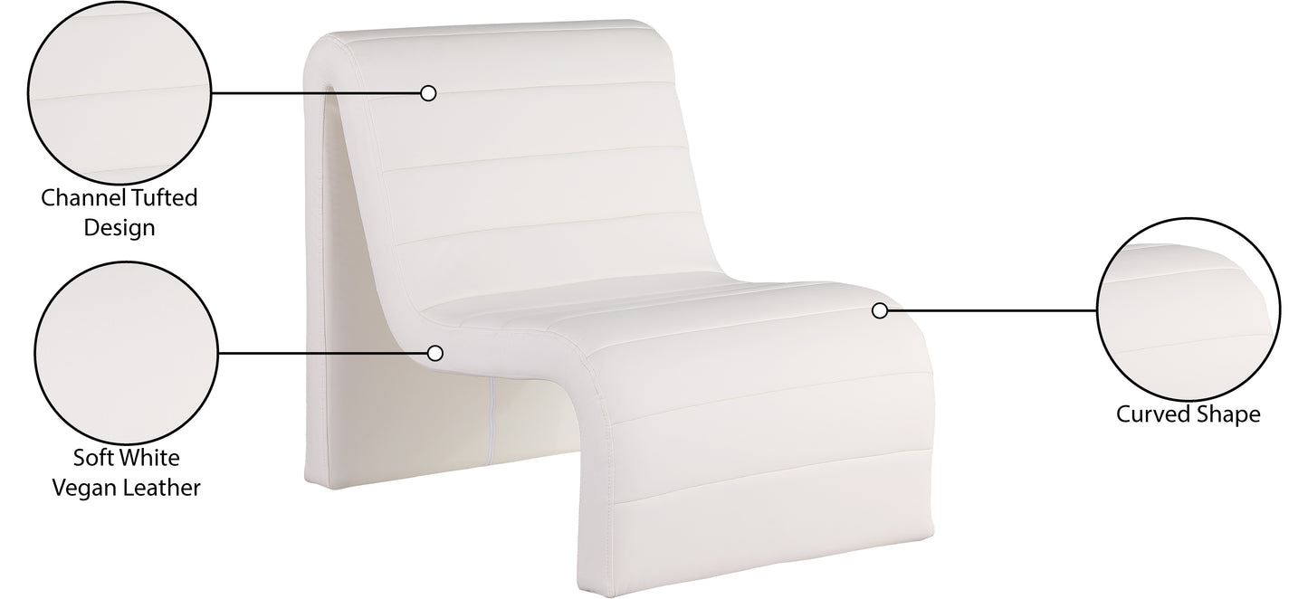 roberto cream vegan leather accent chair