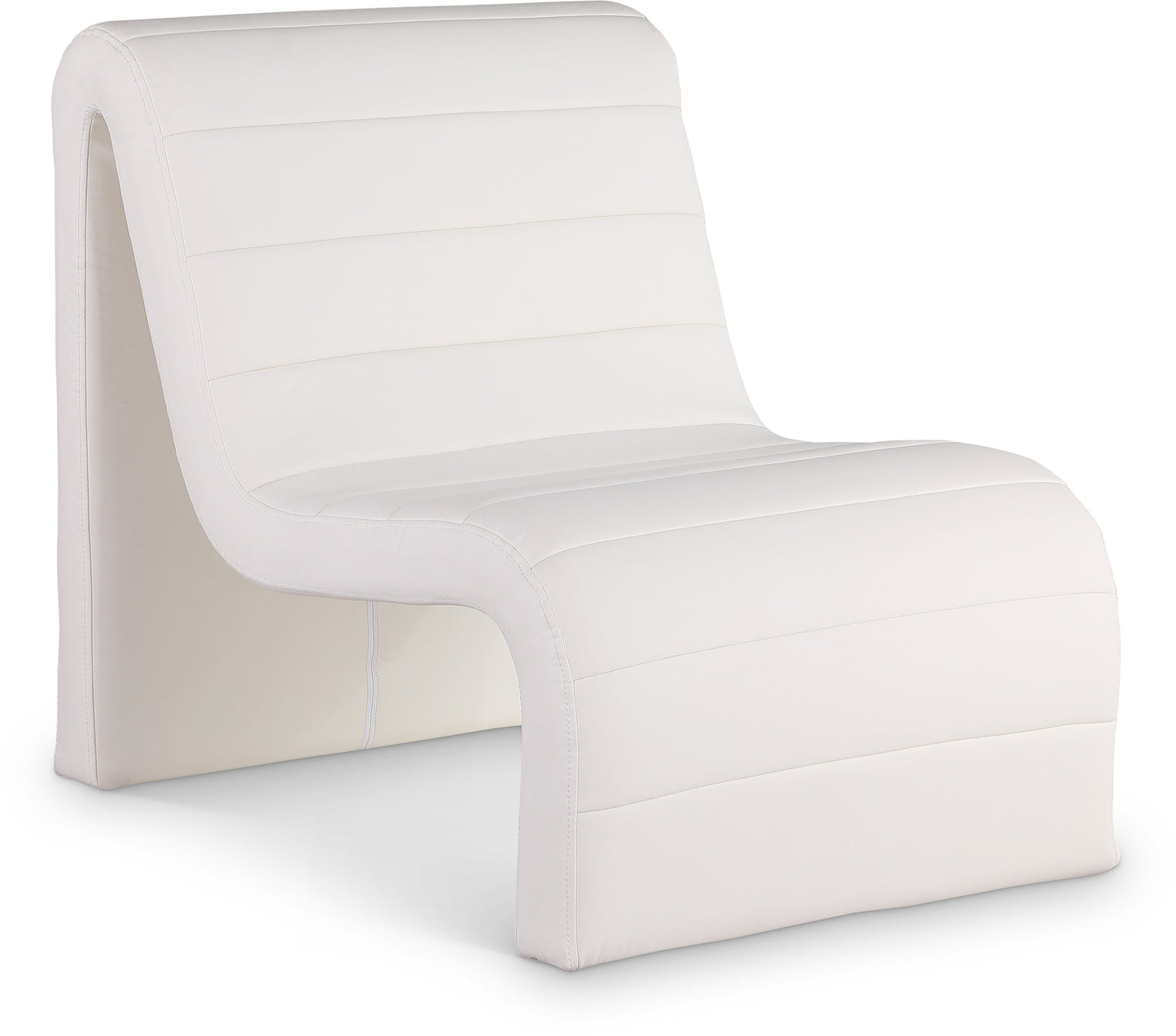 roberto cream vegan leather accent chair