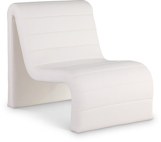 Roberto Cream Vegan Leather Accent Chair