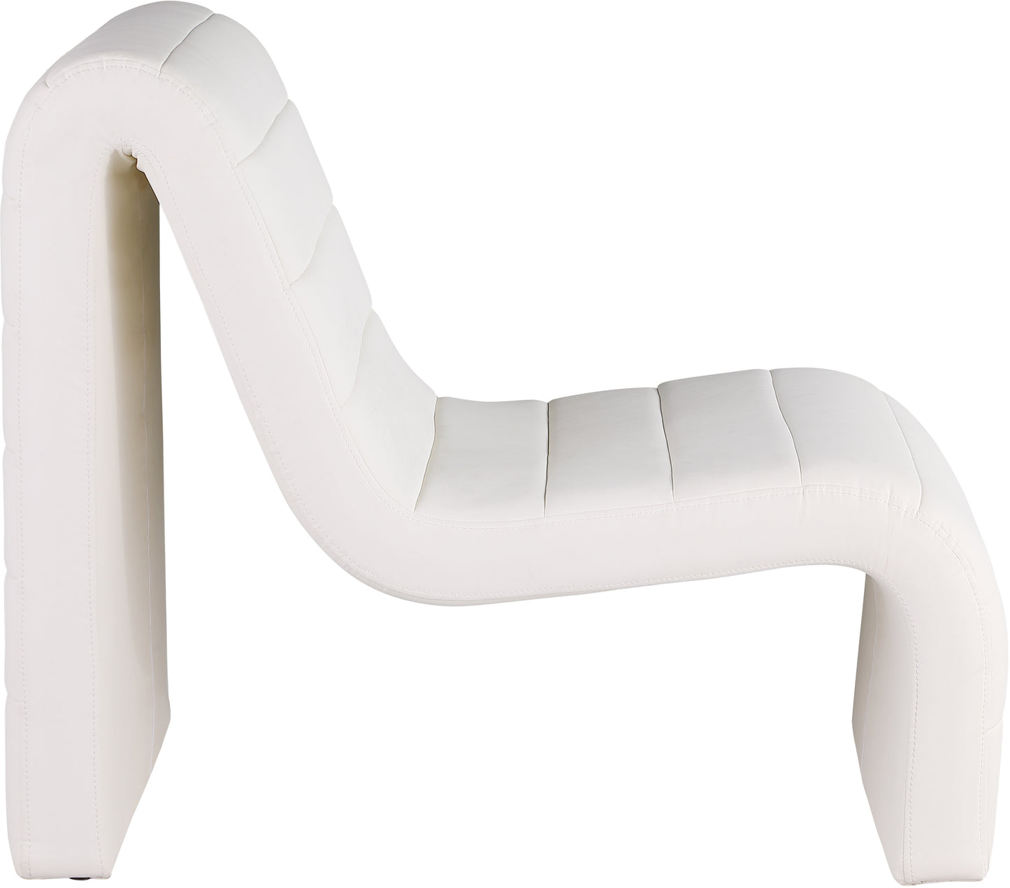 roberto cream vegan leather accent chair