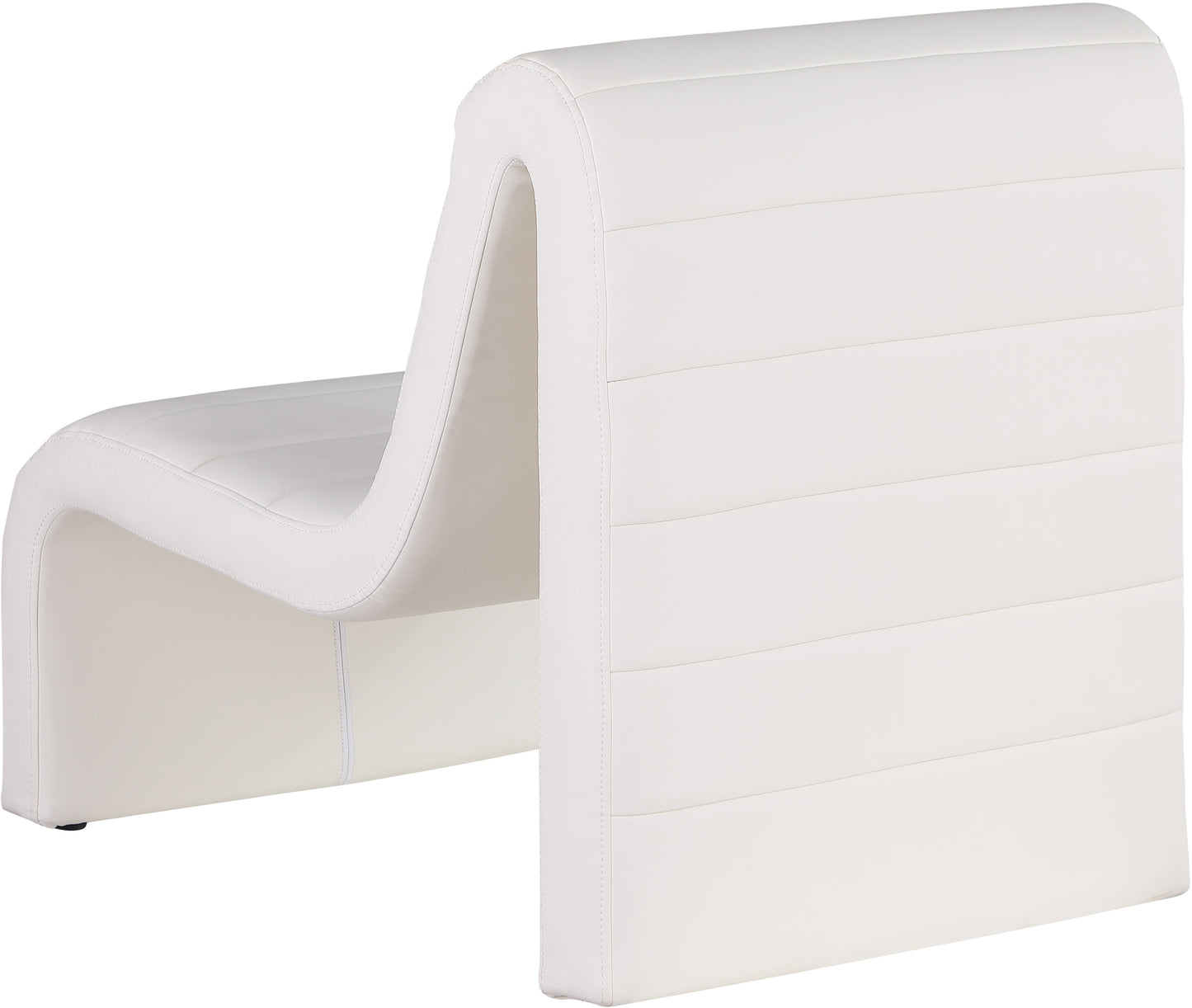 roberto cream vegan leather accent chair