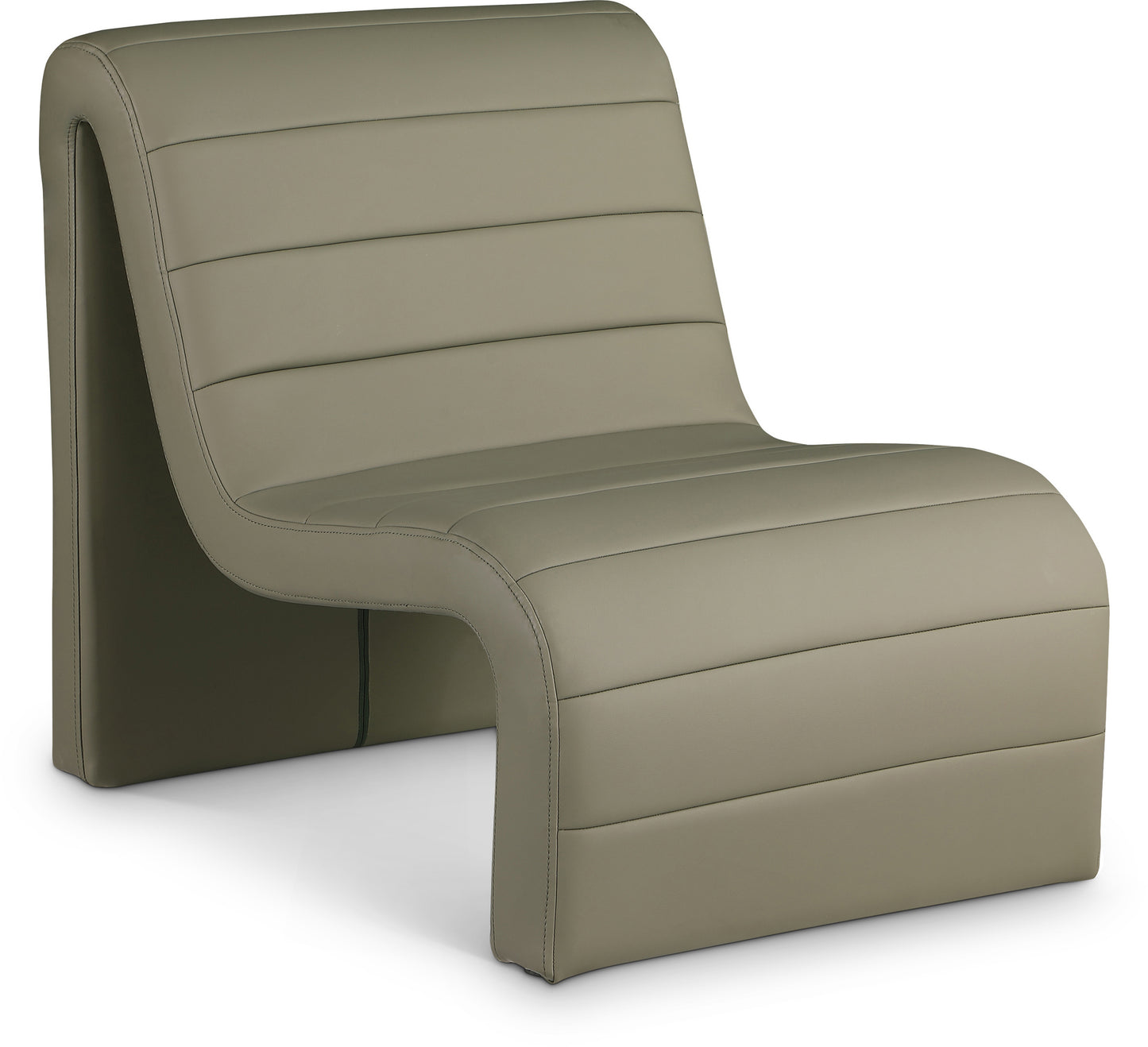 roberto olive vegan leather accent chair