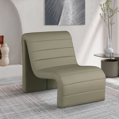 Roberto Olive Vegan Leather Accent Chair