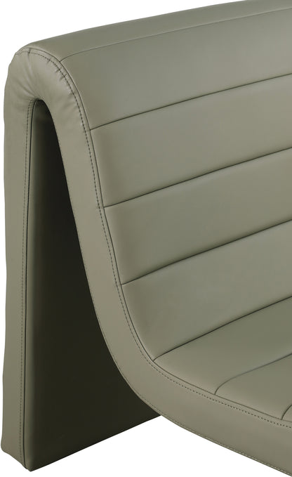 Roberto Olive Vegan Leather Accent Chair