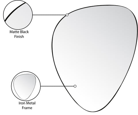 Lennox 23" Black Iron Frame Mirror, 1 Piece