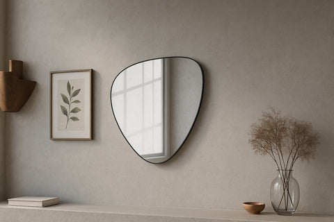 Lennox 23" Black Iron Frame Mirror, 1 Piece