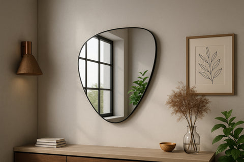 Lennox 29" Black Iron Frame Mirror, 1 Piece