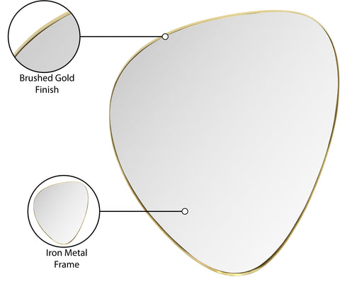 Lennox 17" Gold Iron Frame Mirror, 1 Piece