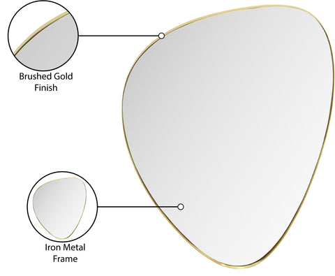 Lennox 23" Gold Iron Frame Mirror, 1 Piece