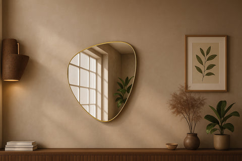 Lennox 23" Gold Iron Frame Mirror, 1 Piece