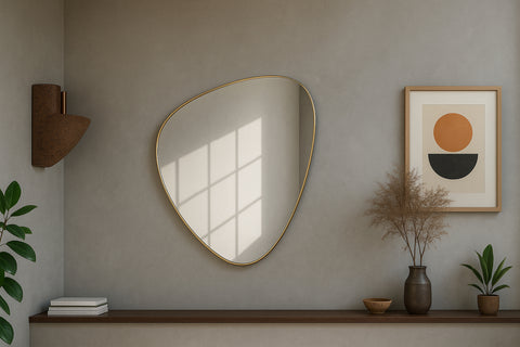 Lennox 29" Gold Iron Frame Mirror, 1 Piece
