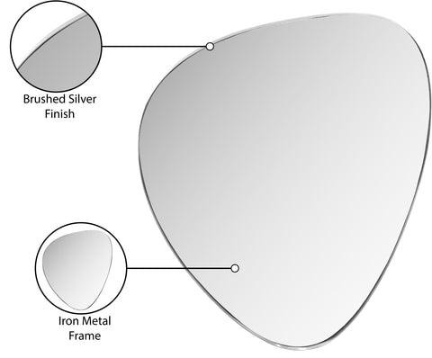 Lennox 17" Silver Iron Frame Mirror, 1 Piece