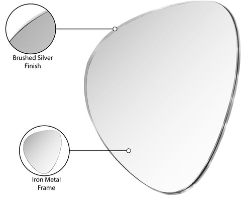 Lennox 23" Silver Iron Frame Mirror, 1 Piece