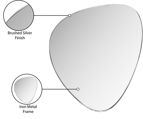 Lennox 29" Silver Iron Frame Mirror, 1 Piece