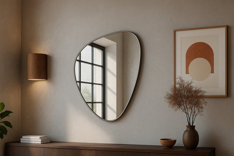 Lennox 29" Silver Iron Frame Mirror, 1 Piece