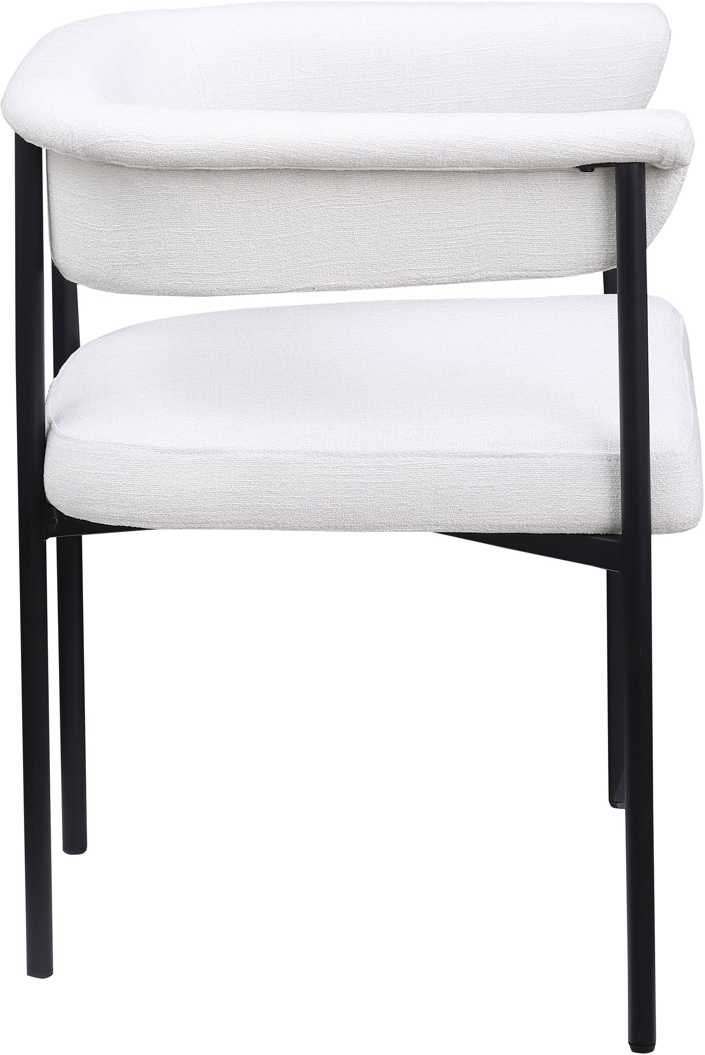 bellona cream linen textured fabric dining chair