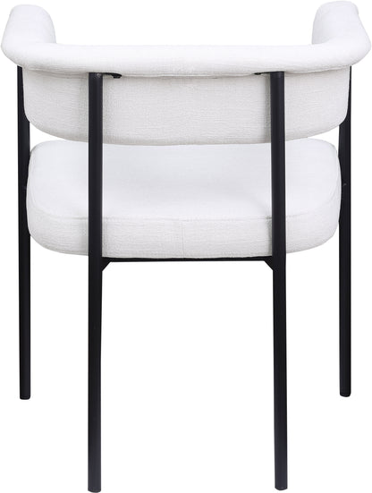 Bellona Cream Linen Textured Fabric Dining Chair