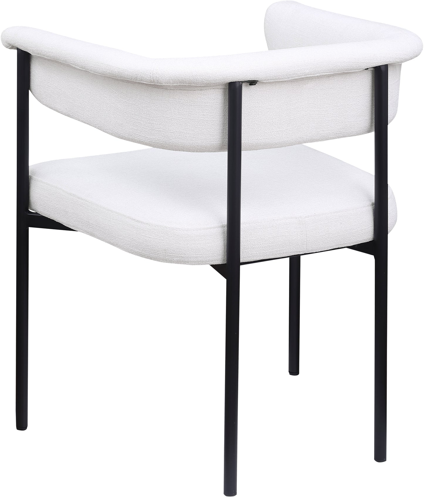 bellona cream linen textured fabric dining chair