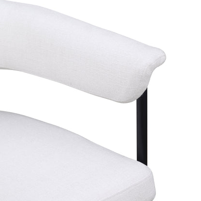 Bellona Cream Linen Textured Fabric Dining Chair