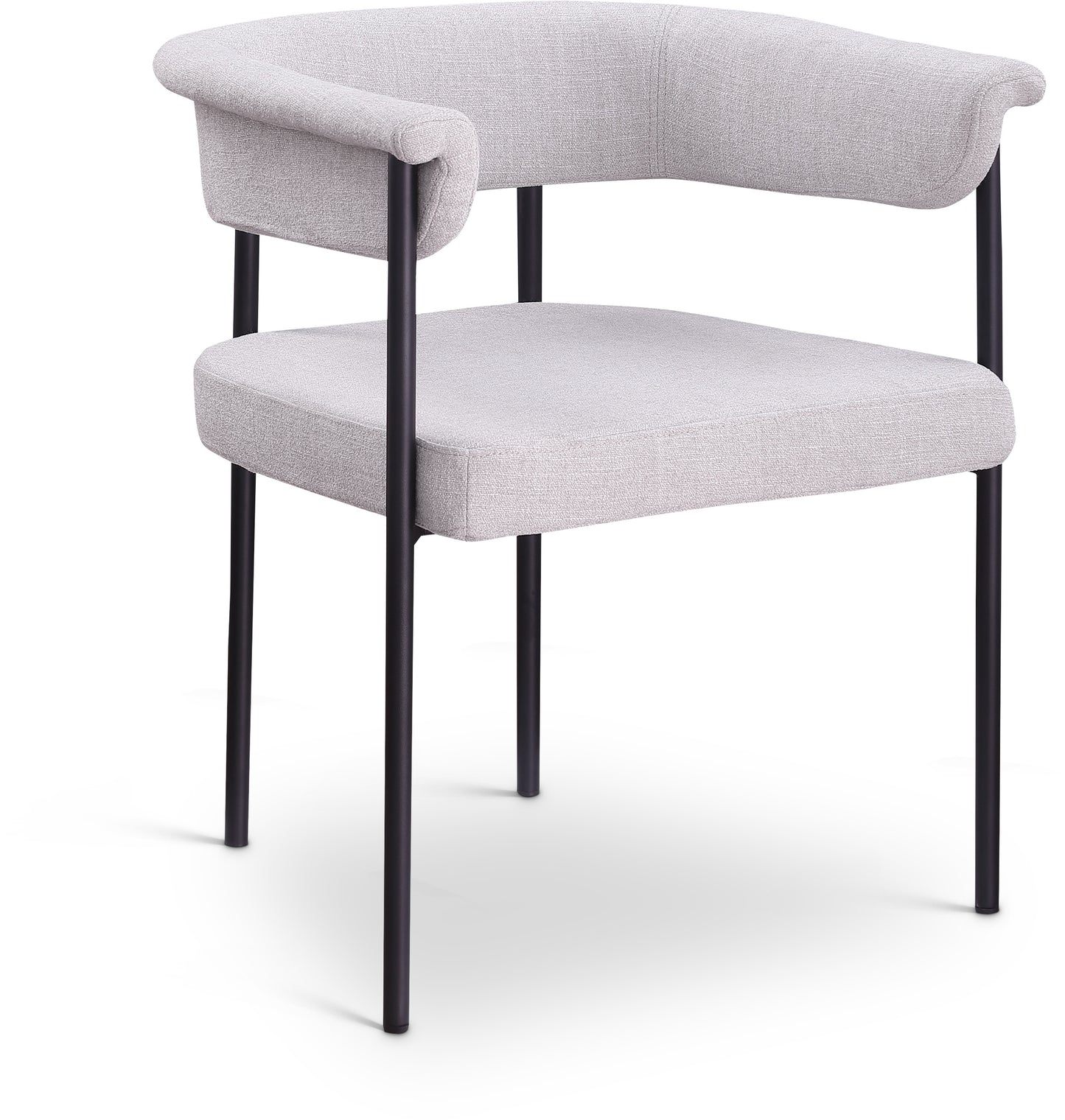 bellona grey linen textured fabric dining chair