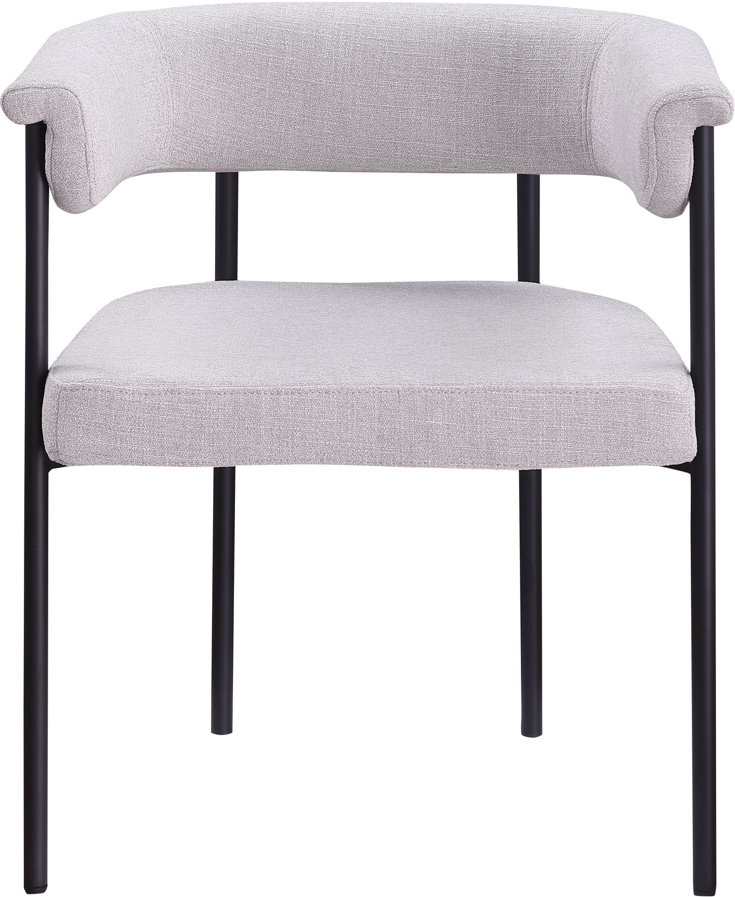 bellona grey linen textured fabric dining chair