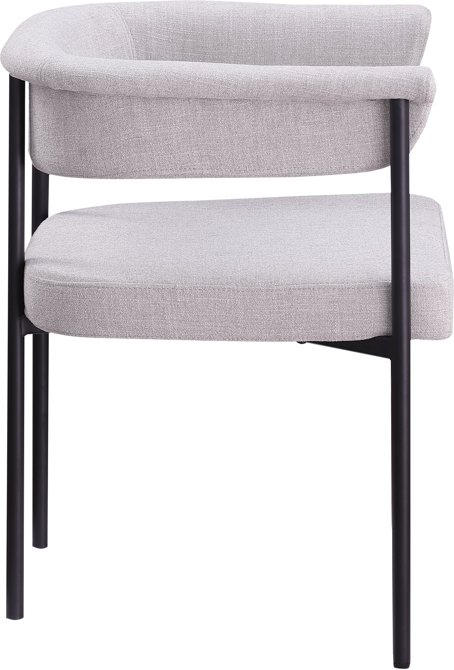 bellona grey linen textured fabric dining chair