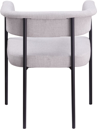 Bellona Grey Linen Textured Fabric Dining Chair