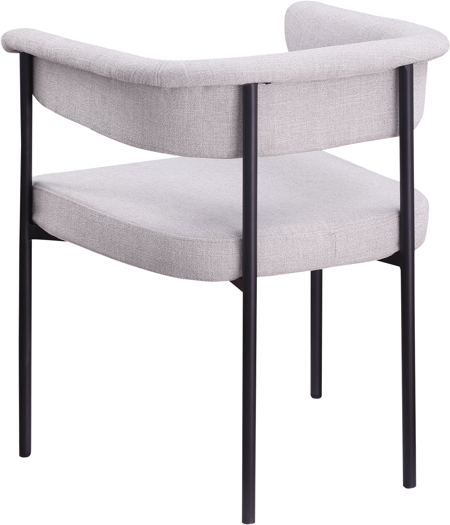 bellona grey linen textured fabric dining chair