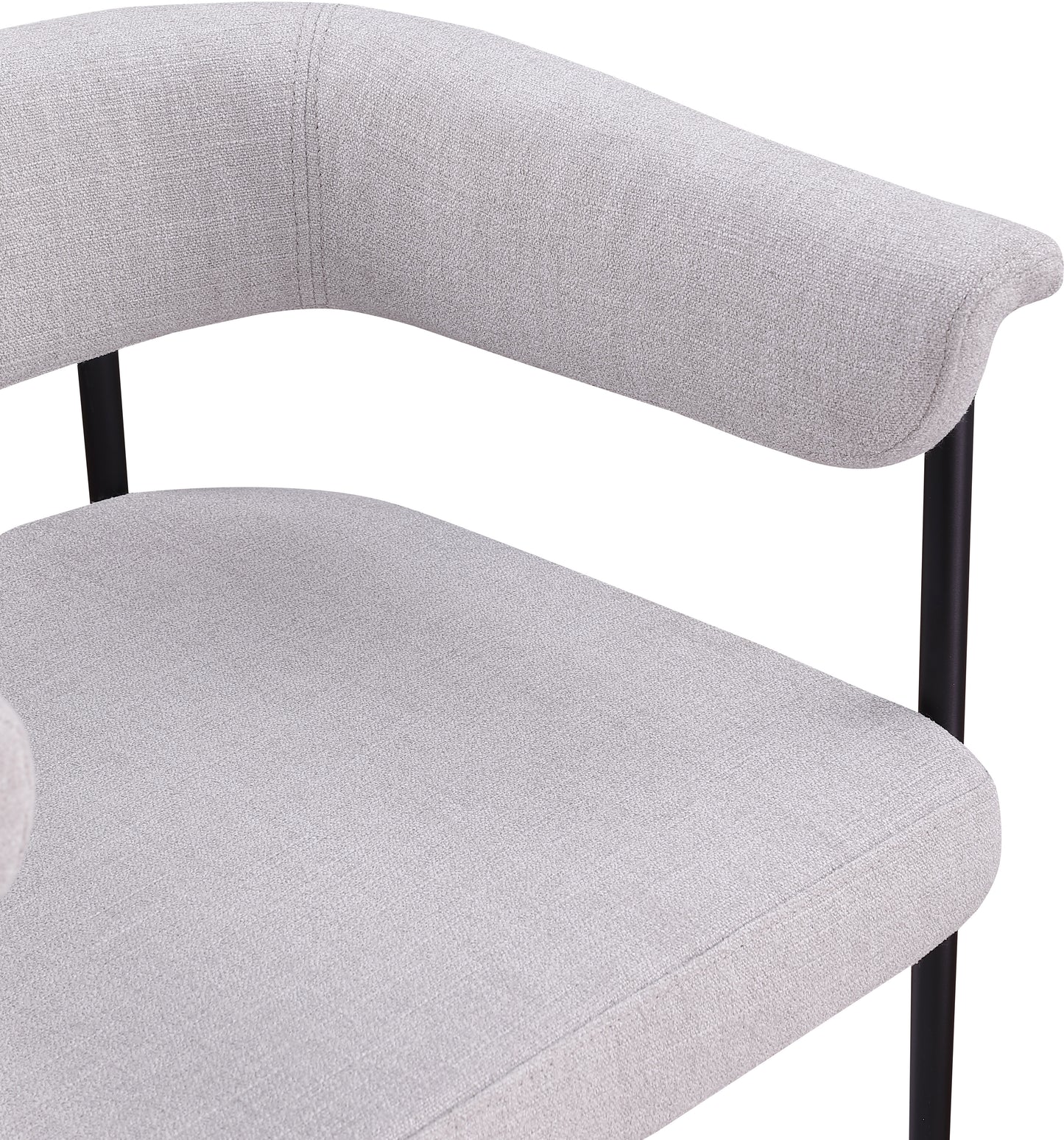 bellona grey linen textured fabric dining chair