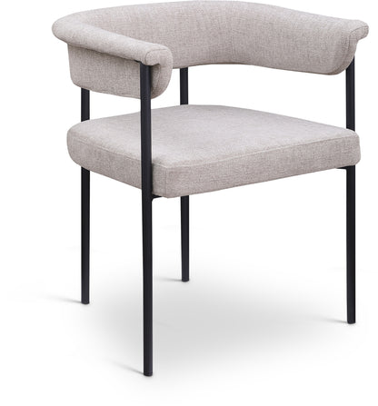 Bellona Taupe Linen Textured Fabric Dining Chair