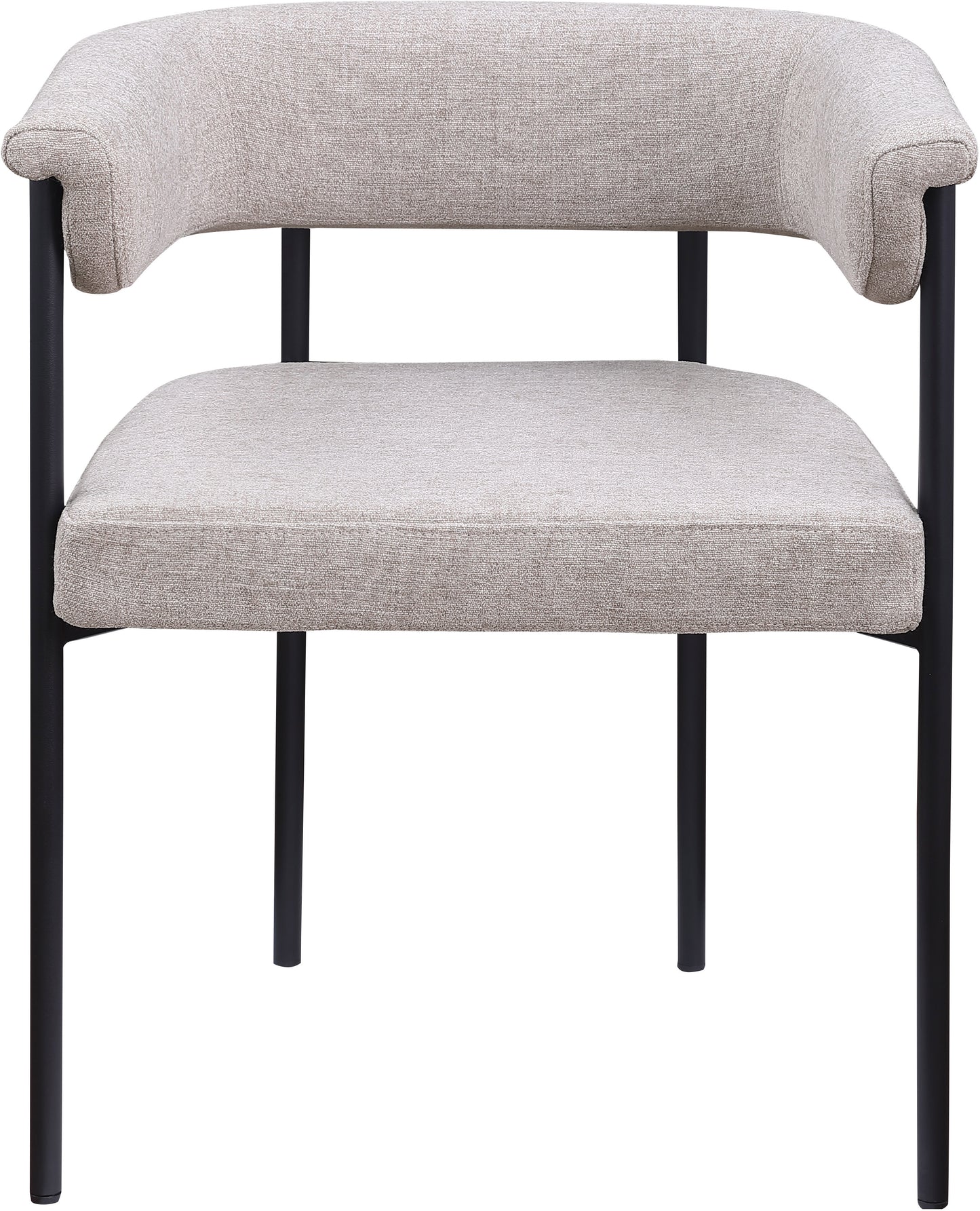 bellona taupe linen textured fabric dining chair