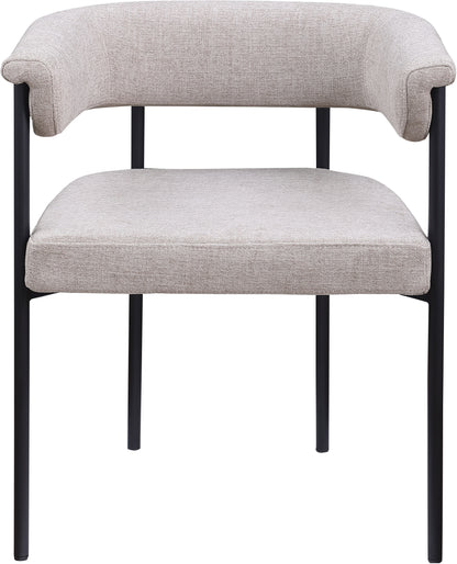 Bellona Taupe Linen Textured Fabric Dining Chair