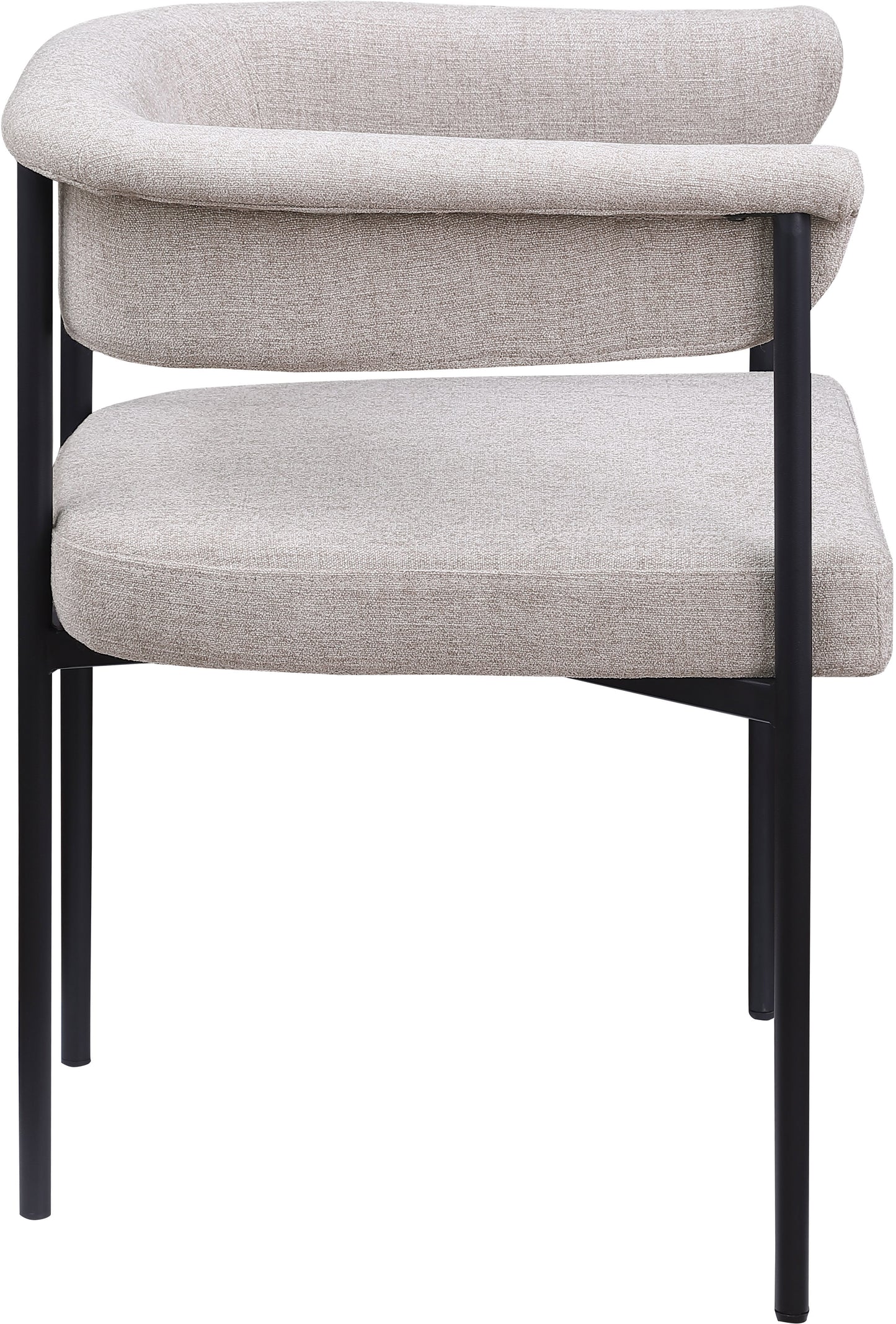 bellona taupe linen textured fabric dining chair