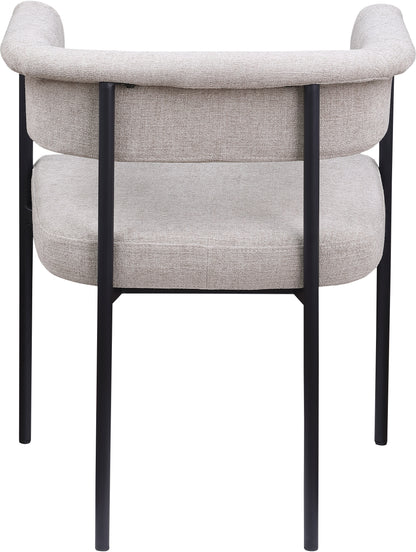 Bellona Taupe Linen Textured Fabric Dining Chair