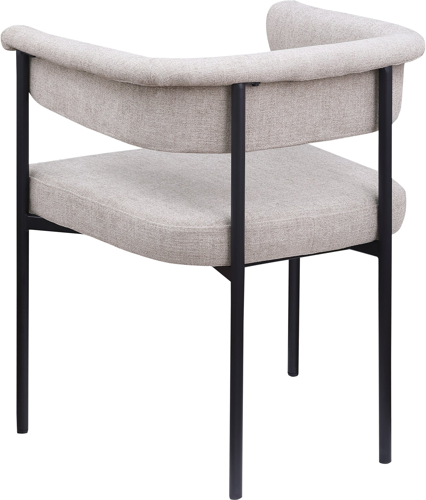 bellona taupe linen textured fabric dining chair